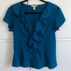 Short sleeved button down blouse